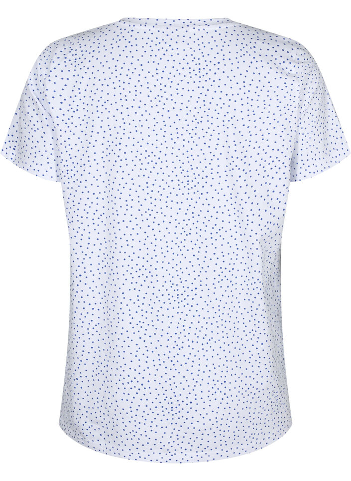Katoenen t-shirt met stippen en V-hals, B.White/S.T.W Dot, Packshot image number 1