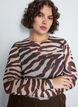 Mesh blouse met print, Bruin, Model image number 3