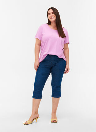 T-shirt met korte mouwen en print, Violet Tulle, Model image number 2