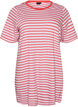 Lang oversized gestreept T-shirt in biologische katoen, Paars, Packshot image number 0