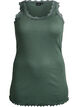 Top met kanten afwerking, Groen, Packshot image number 0