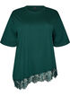 T-shirt met asymmetrische kanten zoom, Groen, Packshot image number 0