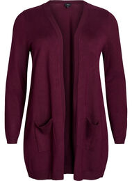 Lang gebreid vest van een viscose mix, Rood