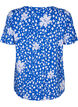 FLASH - Viscose blouse met korte mouwen en print, Blauw, Packshot image number 1