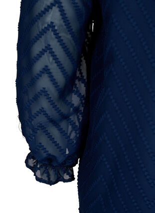 Blouse met lange mouwen en lintdetails, Navy Blazer, Packshot image number 3