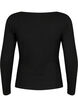 Geribbelde blouse met gaatjesdetail, Black, Packshot image number 1