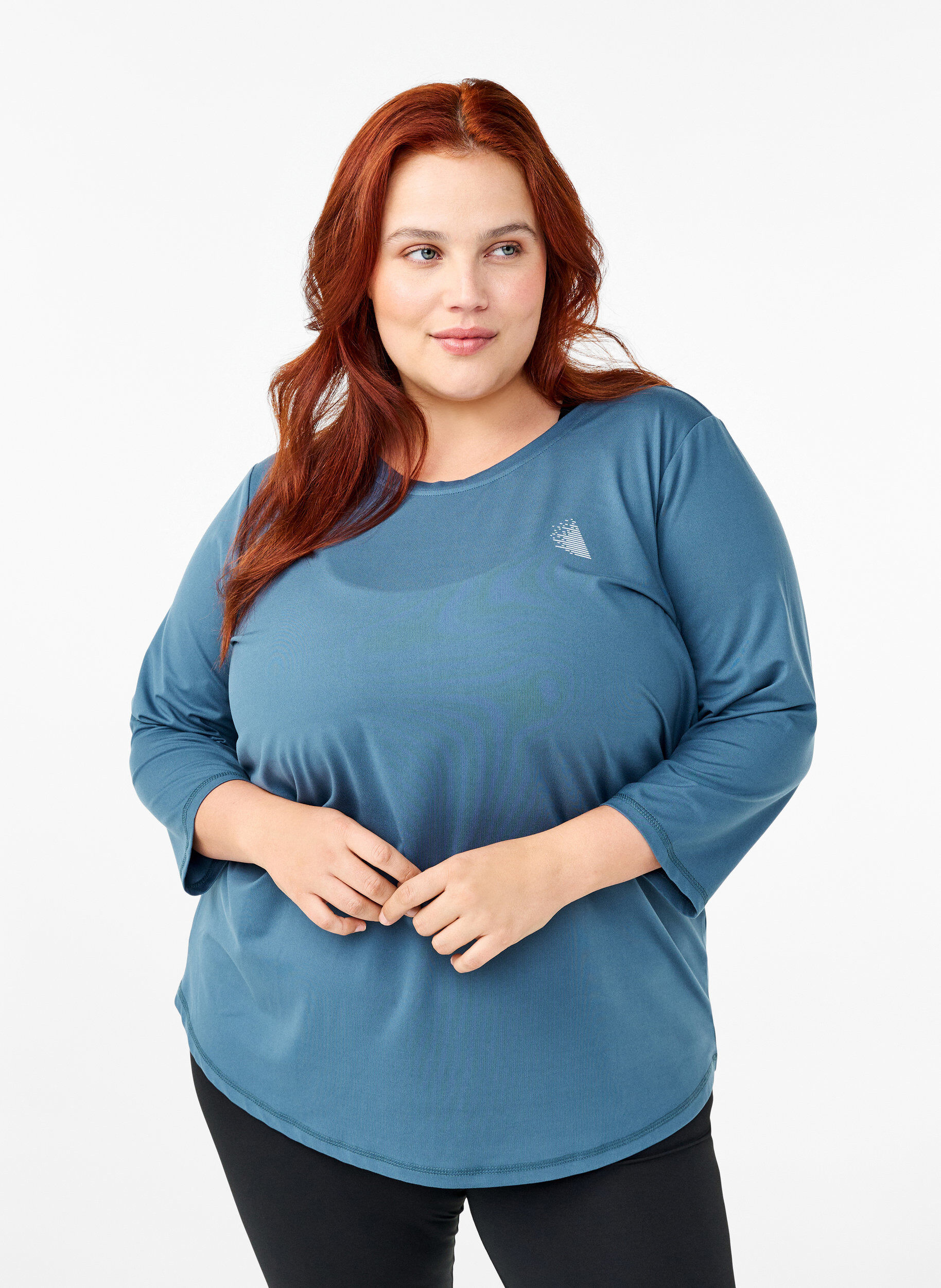 ZizziTraining blouse met 3/4 mouwen, Blauw, Model image number 0