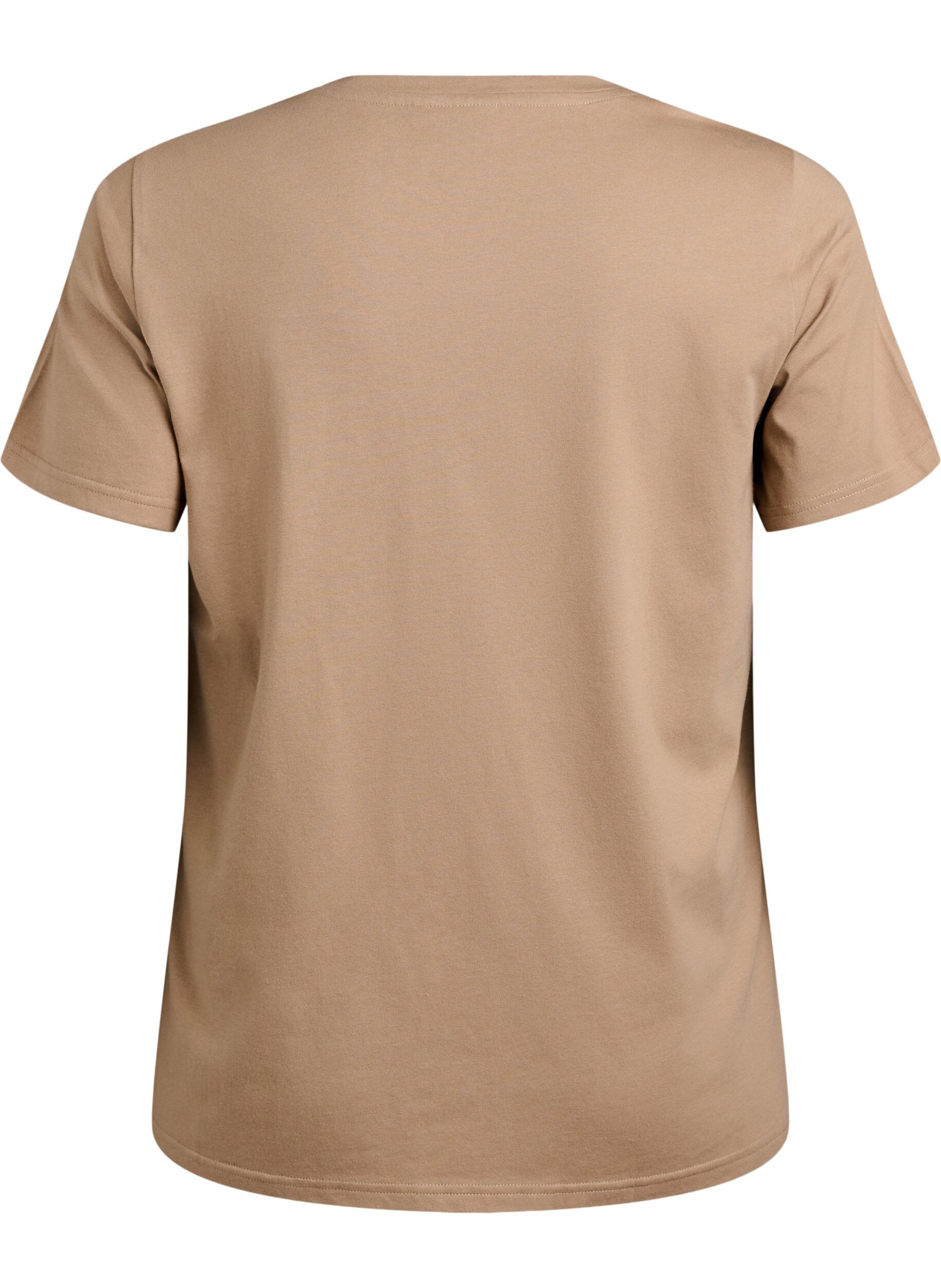 Zizzi T-shirt met decoratieve details, Beige, Packshot image number 1