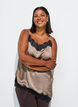 Top met bandjes en een kanten asymmetrische zoom, Beige, Model image number 4