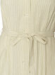Mouwloze gestreepte midi jurk in linnen en viscose, Groen, Packshot image number 2