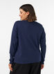 Basic T-shirt met ronde hals en lange mouwen, Blauw, Model image number 2