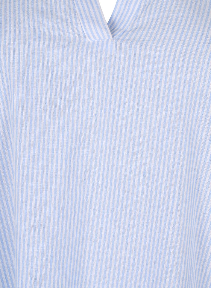 Gestreepte jurk gemaakt van katoen en linnen, Serenity Wh. Stripe, Packshot image number 2