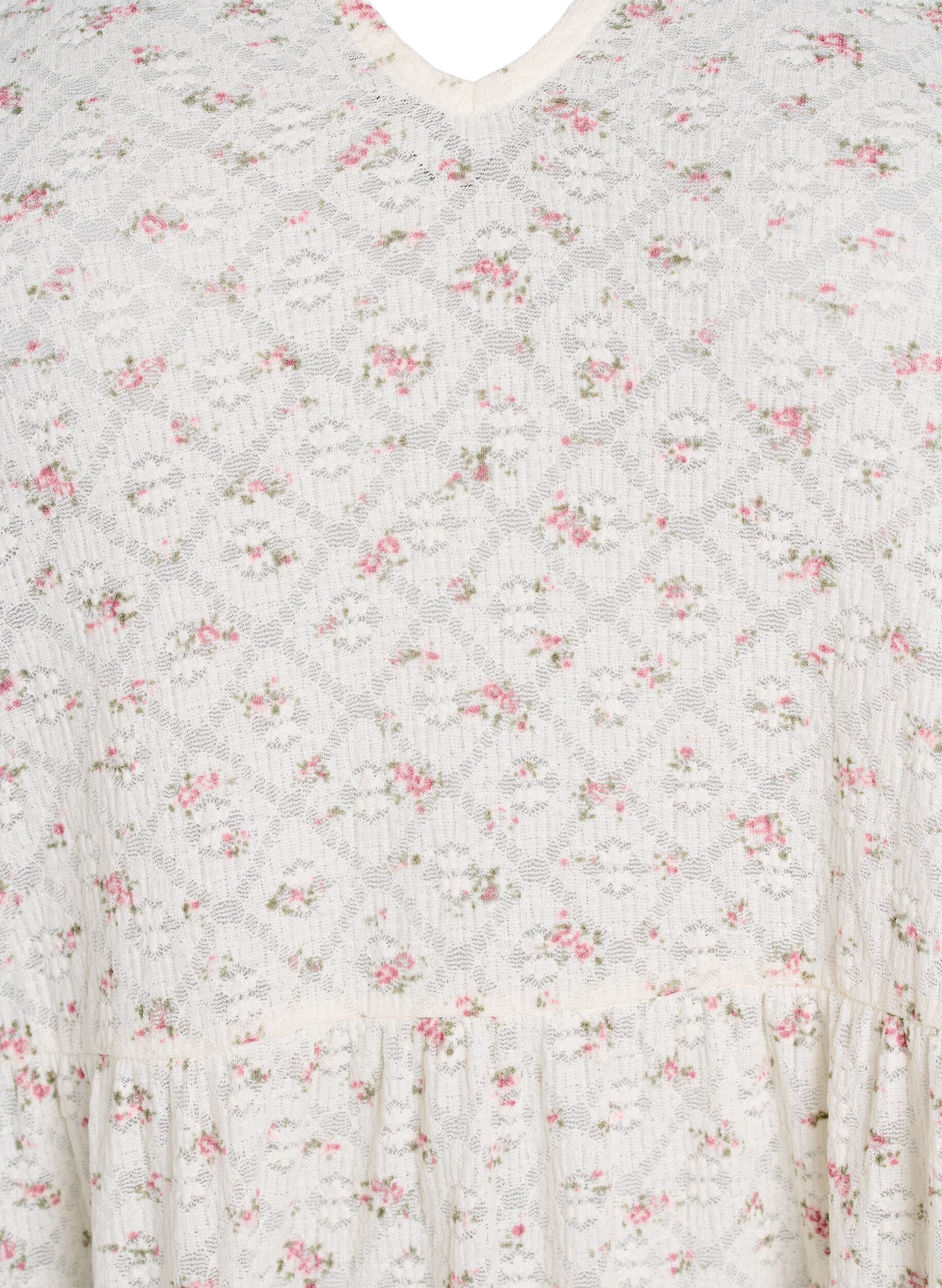 Zizzi Korte A-lijn jurk met 1/2 mouwen, Wit, Packshot image number 2