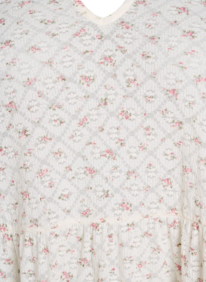 Korte A-lijn jurk met 1/2 mouwen, Wit, Packshot image number 2