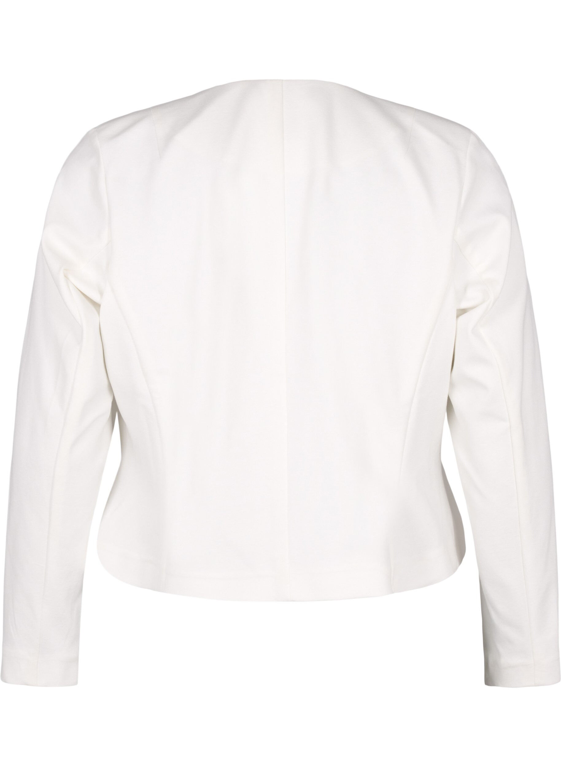 Zizzi Korte blazer zonder sluiting, Cloud Dancer, Packshot image number 1