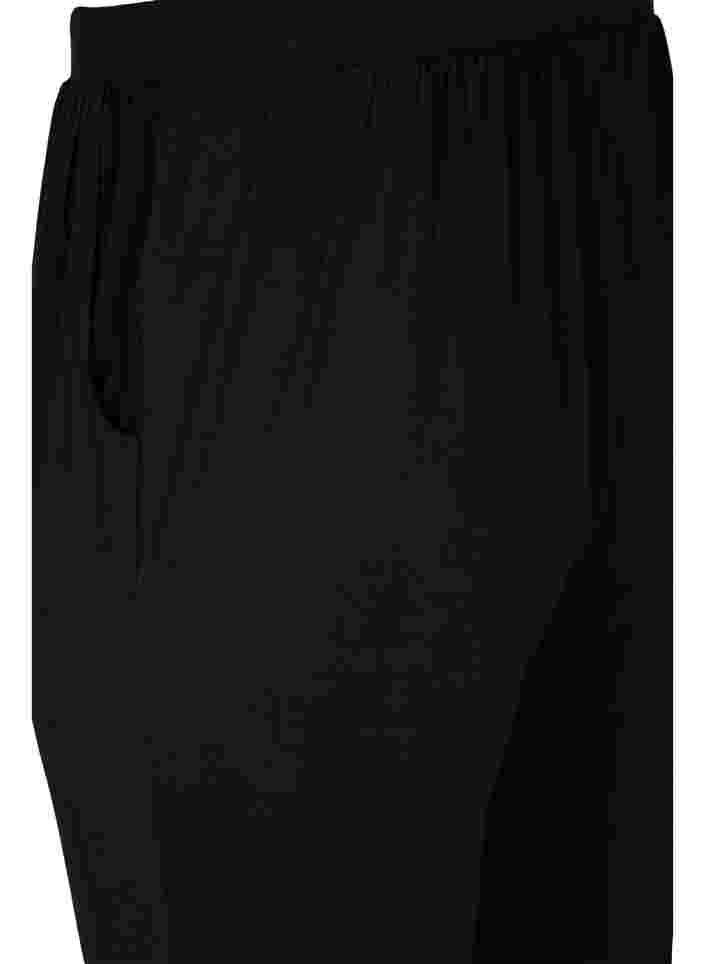 Losse viscose broek met zakken, Black, Packshot image number 3