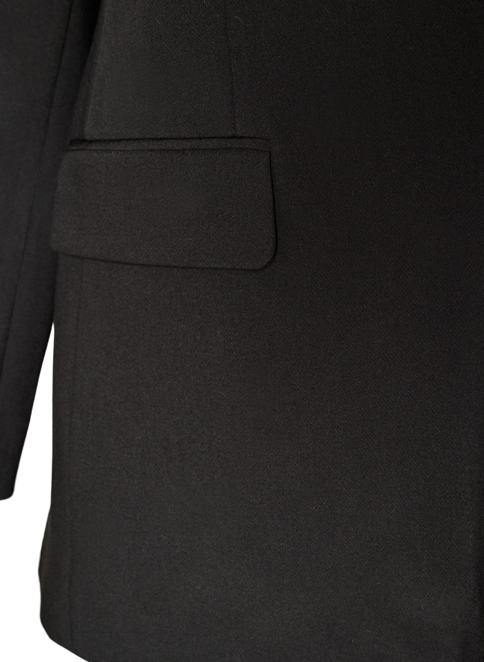 ZizziBlazer met split aan de achterkant en strikdetail, Zwart, Packshot image number 3