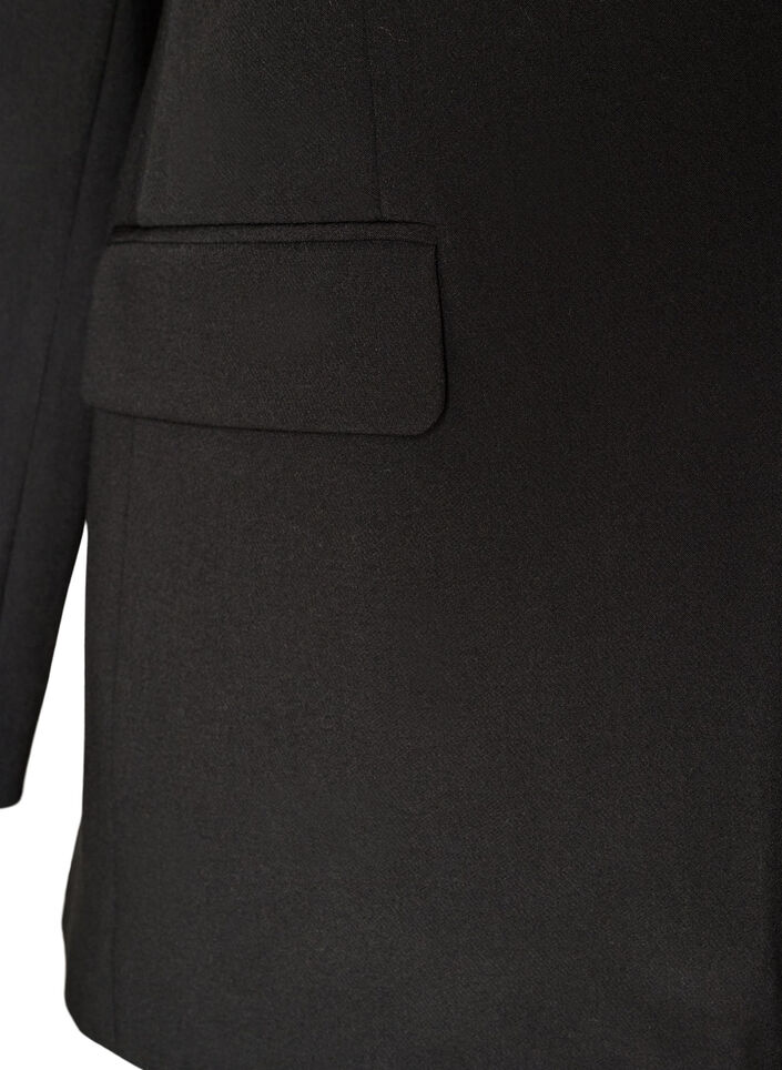 Blazer met split aan de achterkant en strikdetail, Zwart, Packshot image number 3
