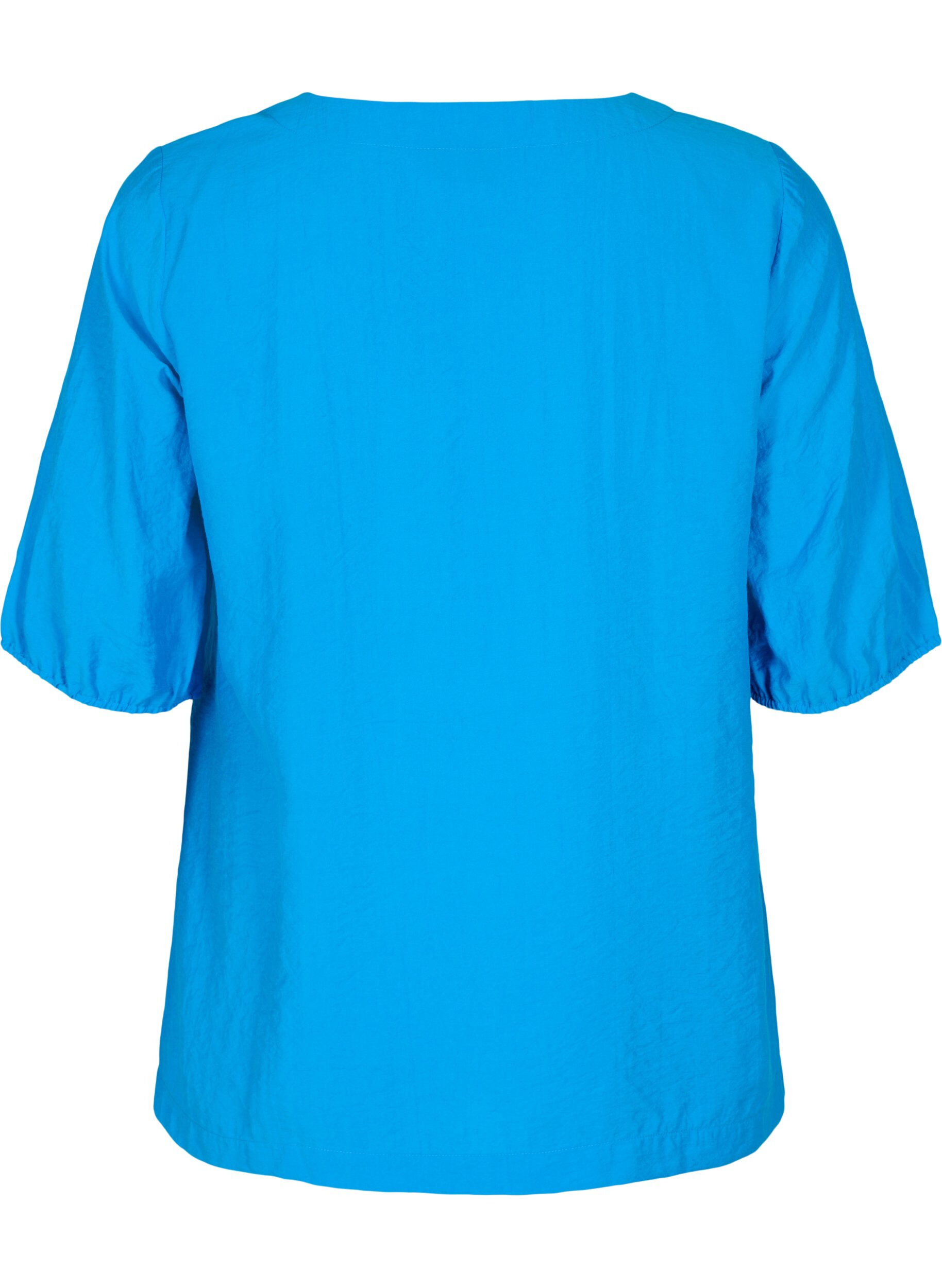 Zizzi Top met ballonmouwen, Indigo Bunting, Packshot image number 1