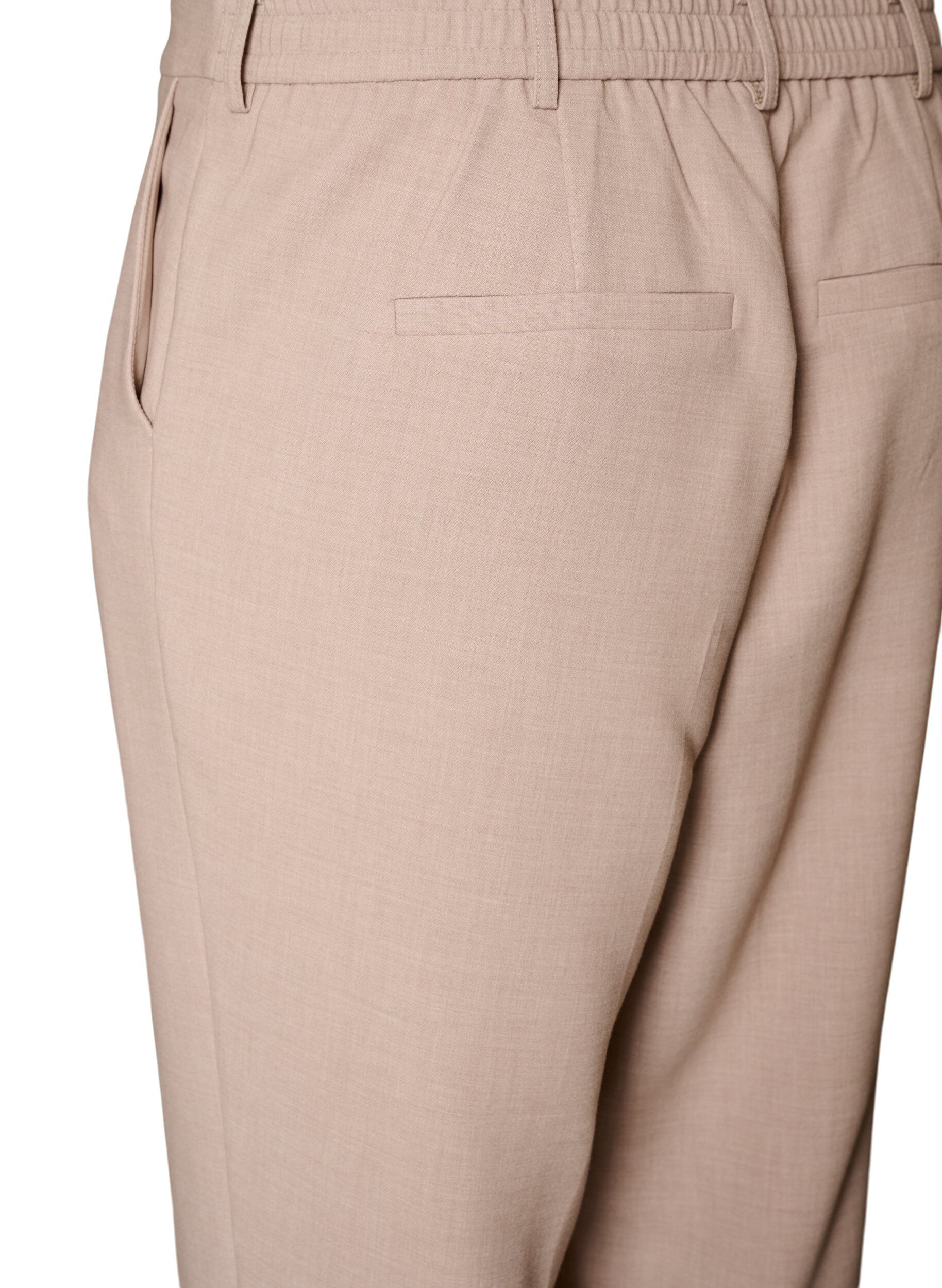 Zizzi Op maat gemaakte broek met een hoge taille en straight-fit, Beige, Packshot image number 3