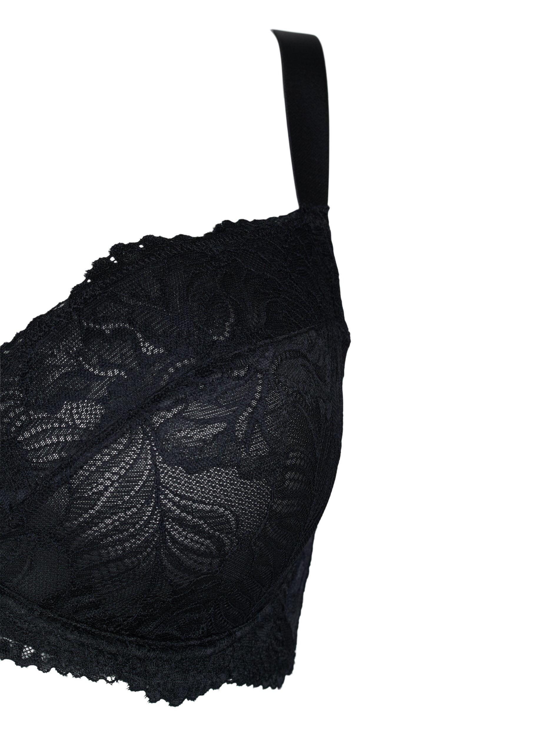 Zizzi Support the breasts  - kanten beha met beugel, Black, Packshot image number 2