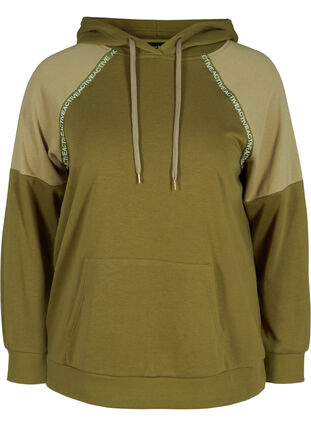 Sweatshirt met capuchon en zak, Olive Drab, Packshot image number 0
