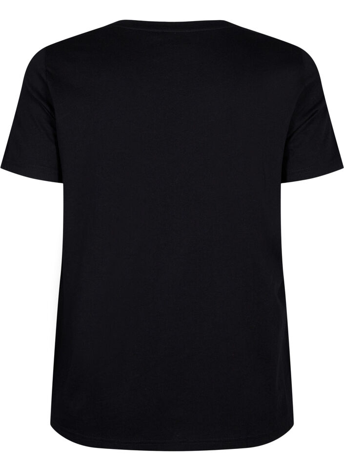 Katoenen T-shirt met tekst, Black W. Pasadena, Packshot image number 1