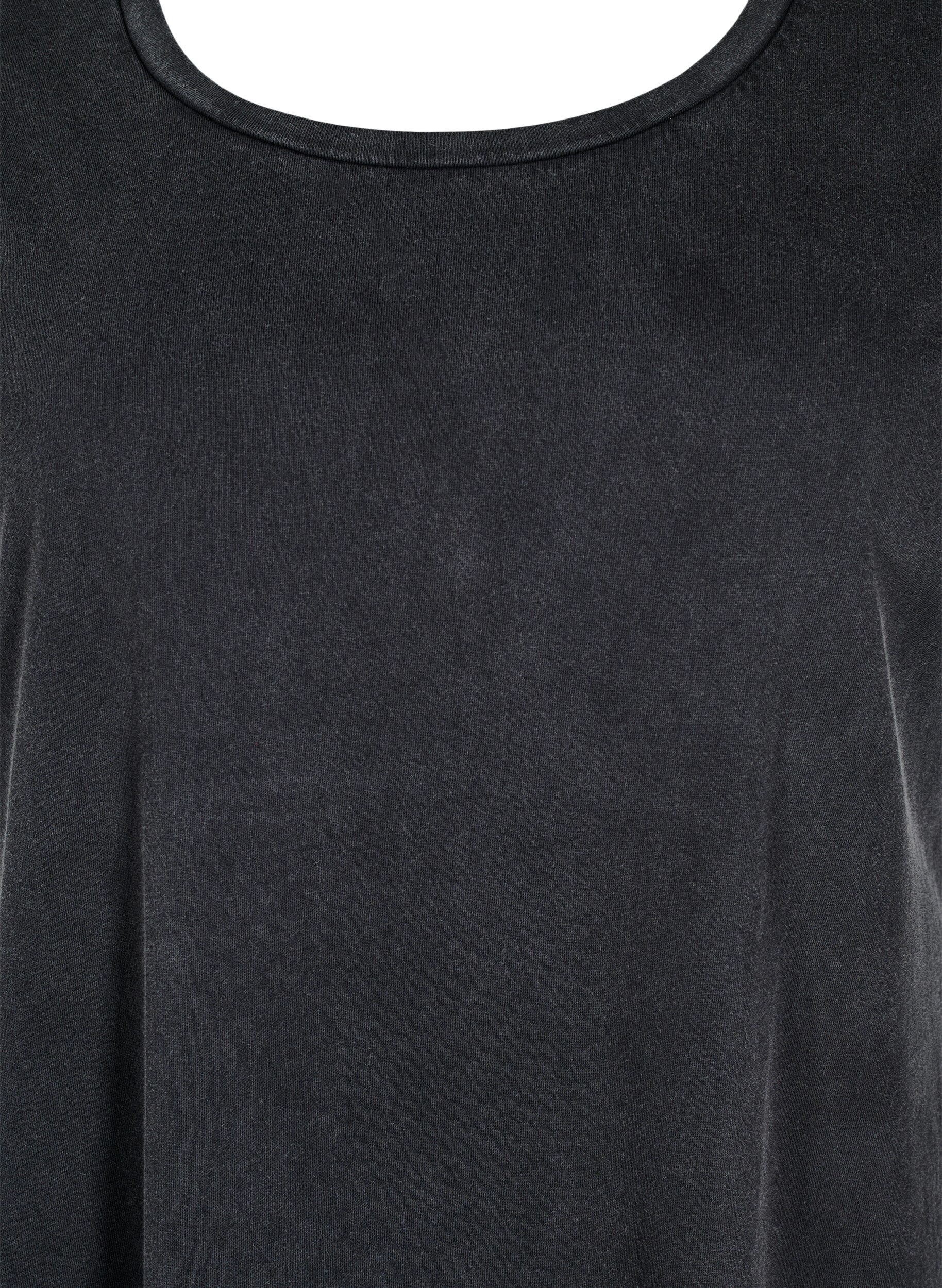 Zizzi Korte A-lijn jurk met een gewassen look, Grijs, Packshot image number 2