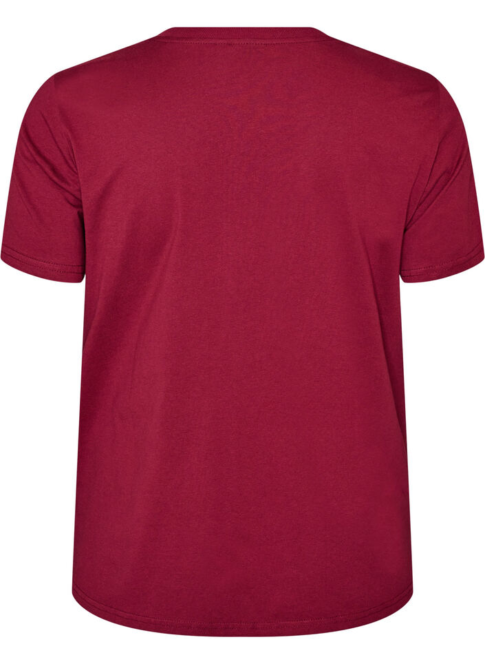 Basic katoenen T-shirt met ronde hals, Rood, Packshot image number 1