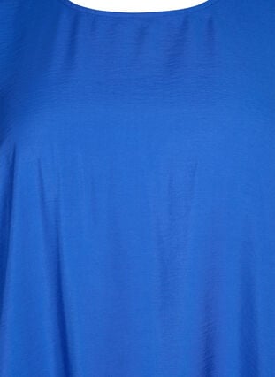 Blouse met halflange mouwen in viscose, Olympian Blue, Packshot image number 2