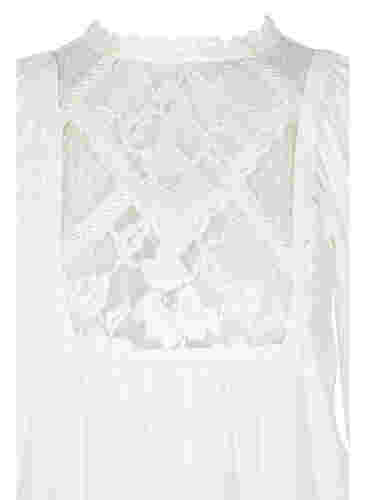Viscose tuniek met kanten details, Off White, Packshot image number 2