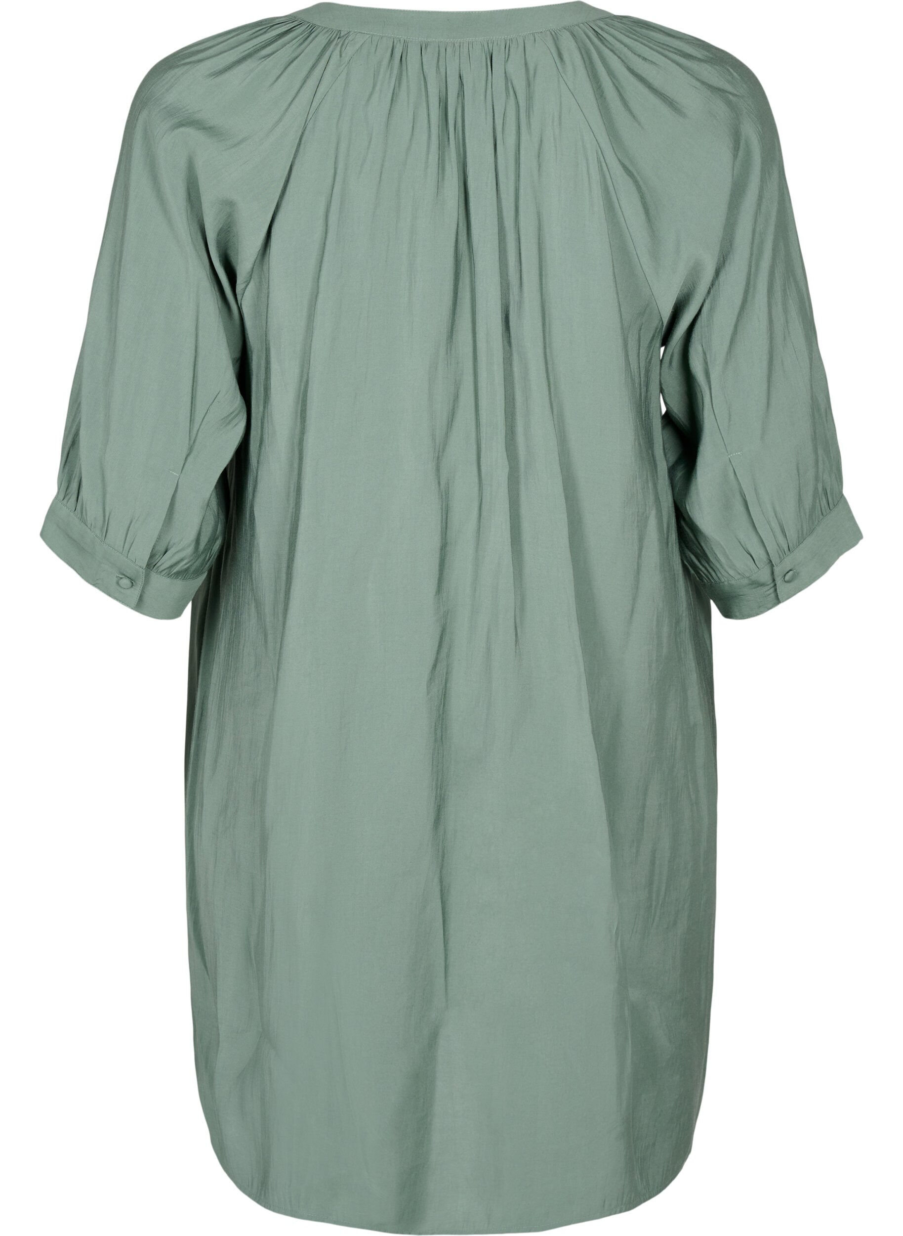 Zizzi Visico- tuniek met 3/4 mouw, Duck Green, Packshot image number 1