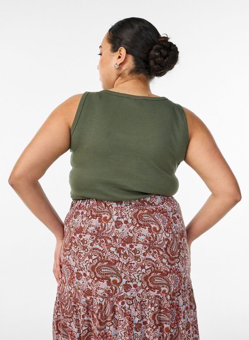 Nauwsluitende top met motief, Groen, Model image number 2