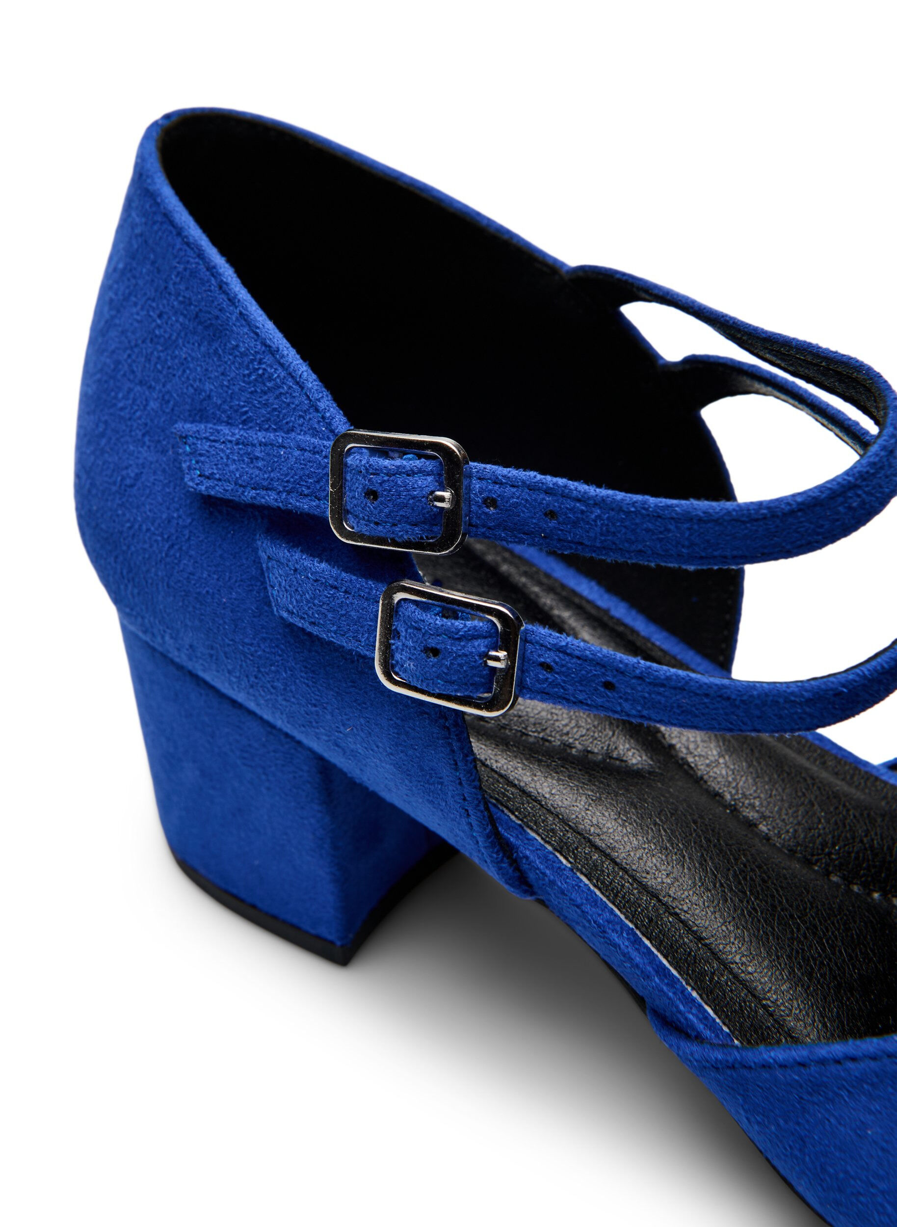 Zizzi Wide fit - Pumps met dubbele banden, Blauw, Packshot image number 3