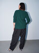 Blouse met structuur en golvende randen, Groen, Model image number 2