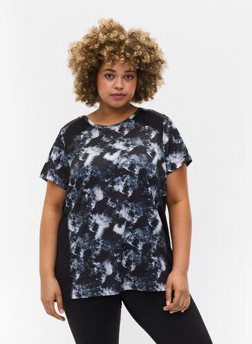 Sportief t-shirt met korte mouwen en opdruk, Shadow Print, Model image number 0