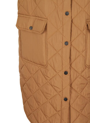 Lang gewatteerd vest met knoopsluiting en zakken, Rubber, Packshot image number 3