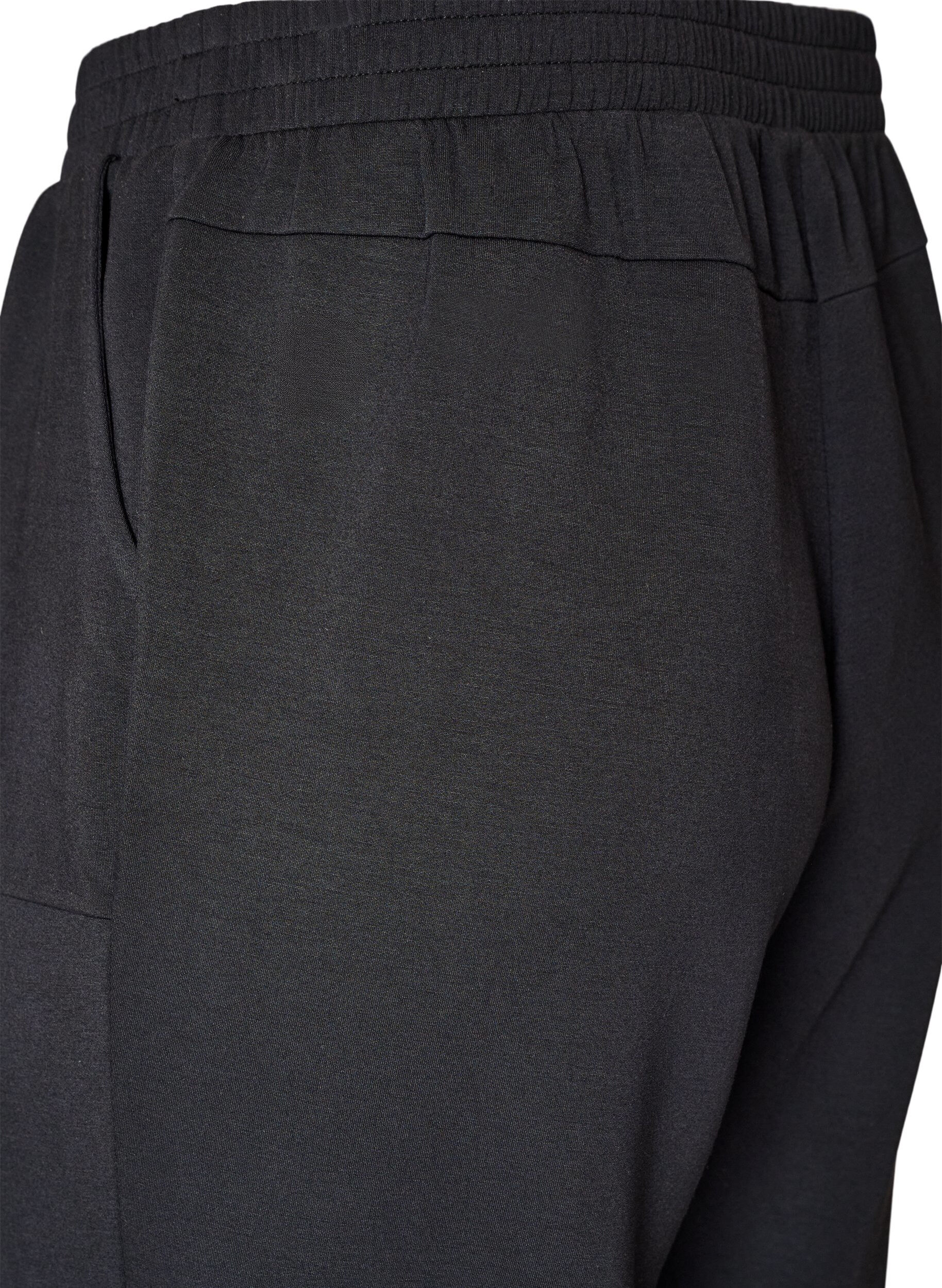 ZizziJerseybroek met losse pasvorm, high waist en zakken, Zwart, Packshot image number 3
