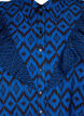 Lange viscose shirt met print en franjes, True blue w. Black, Packshot image number 2