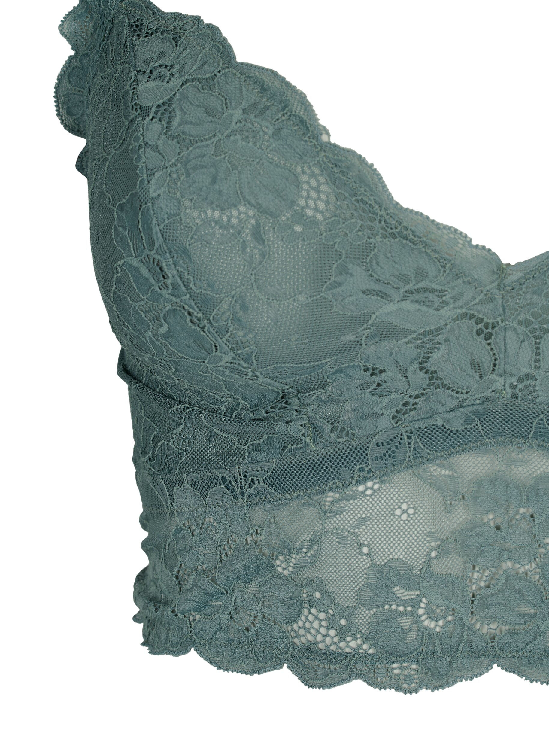 Zizzi Kanten bralette zonder beugel, Balsam Green Ass, Packshot image number 2