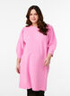 Gebreide jurk met 3/4 mouwen en een ronde hals, B. Pink White Mel., Model image number 0