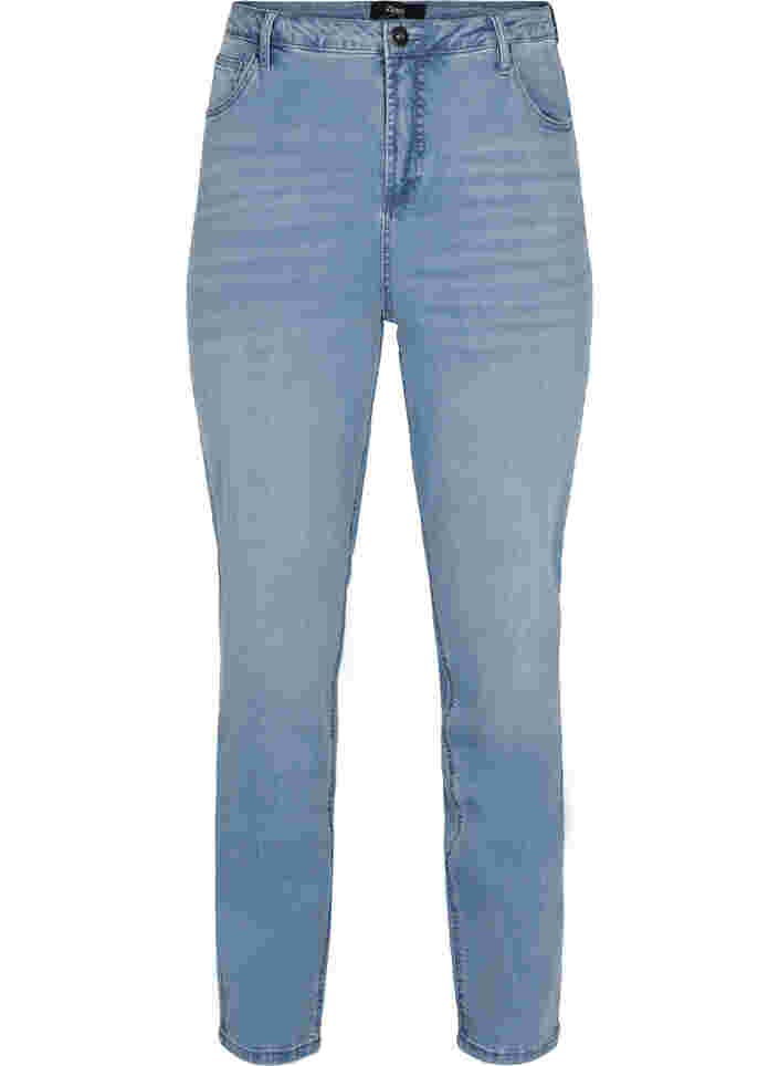 Jeans met extra hoge taille, Light blue, Packshot image number 0