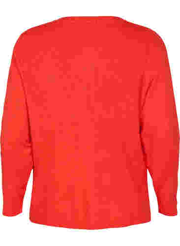 Gebreide top in rib, Fiery Red Mel., Packshot image number 1