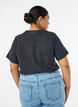 T-shirt van biologisch katoen met rockprint, Zwart, Model image number 2