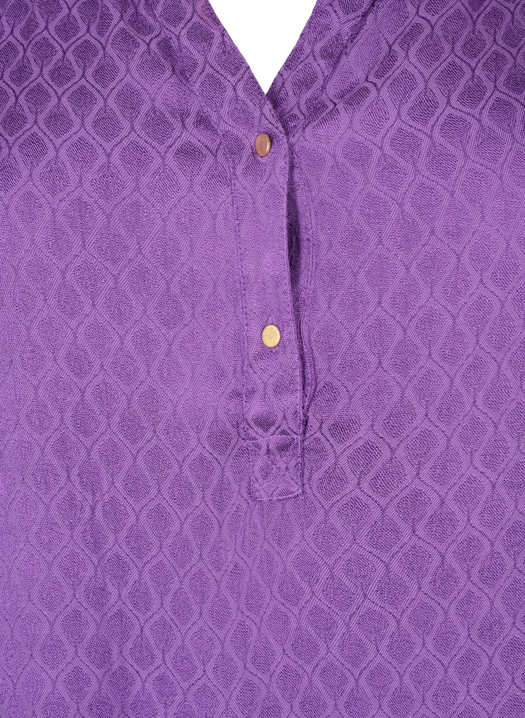 Zizzi Viscose tuniek met Ton sur Ton patroon, Lavender Violet, Packshot image number 2