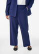 Op maat gemaakte broek met een hoge taille en straight-fit, Blauw, Model image number 2