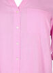 Overhemdblouse met knoopsluiting in katoen-linnen mix, Begonia Pink, Packshot image number 2