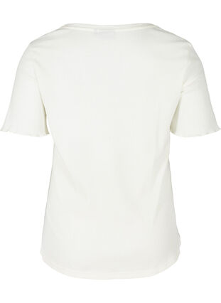 T-shirt met korte mouwen in rib, Egret, Packshot image number 1