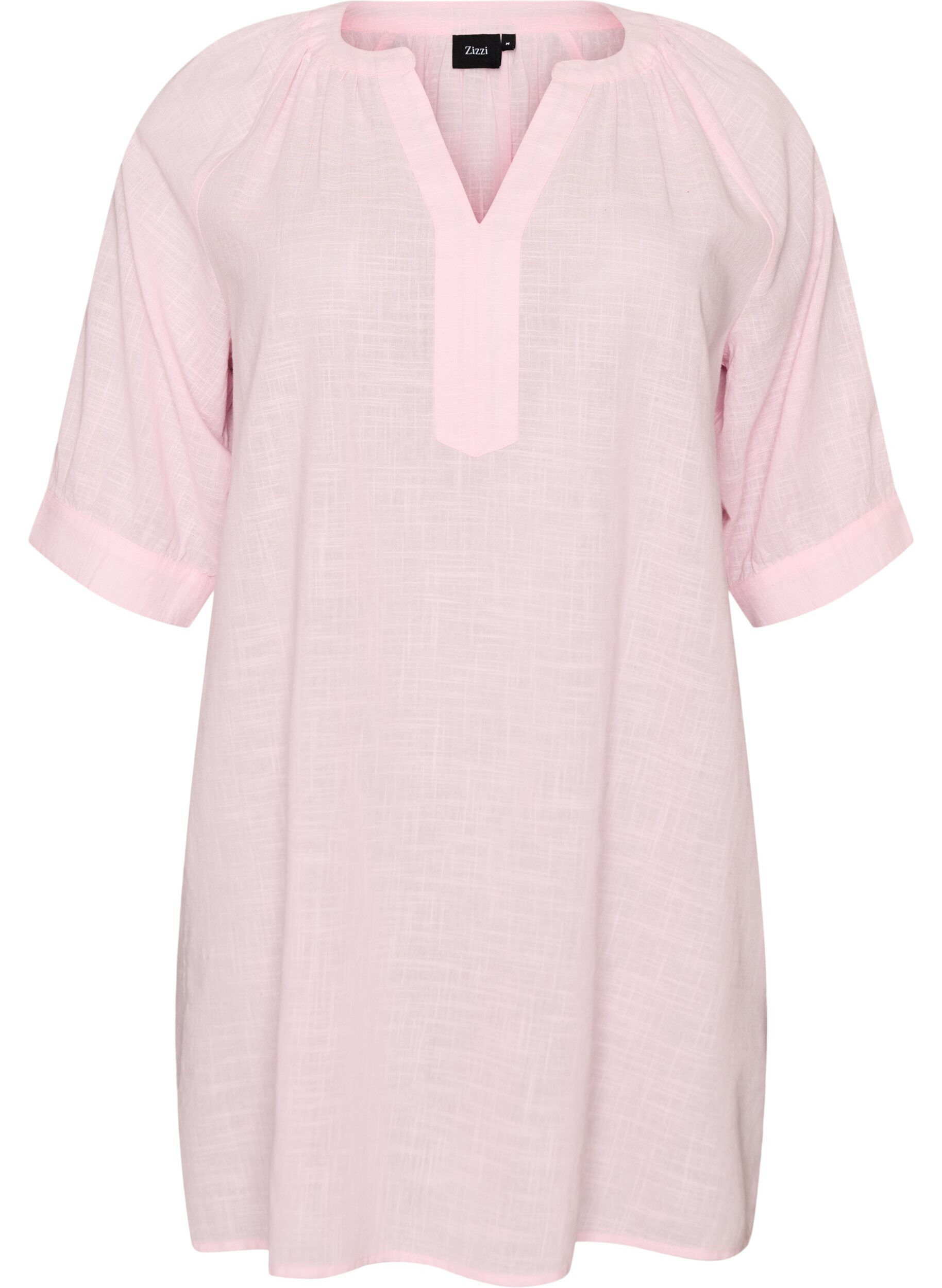 Katoenen tuniek met V-hals
