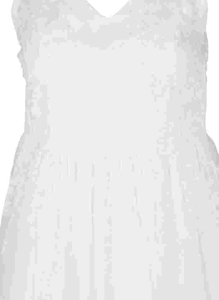 Mouwloze trouwjurk met v-hals, Star White, Packshot image number 2